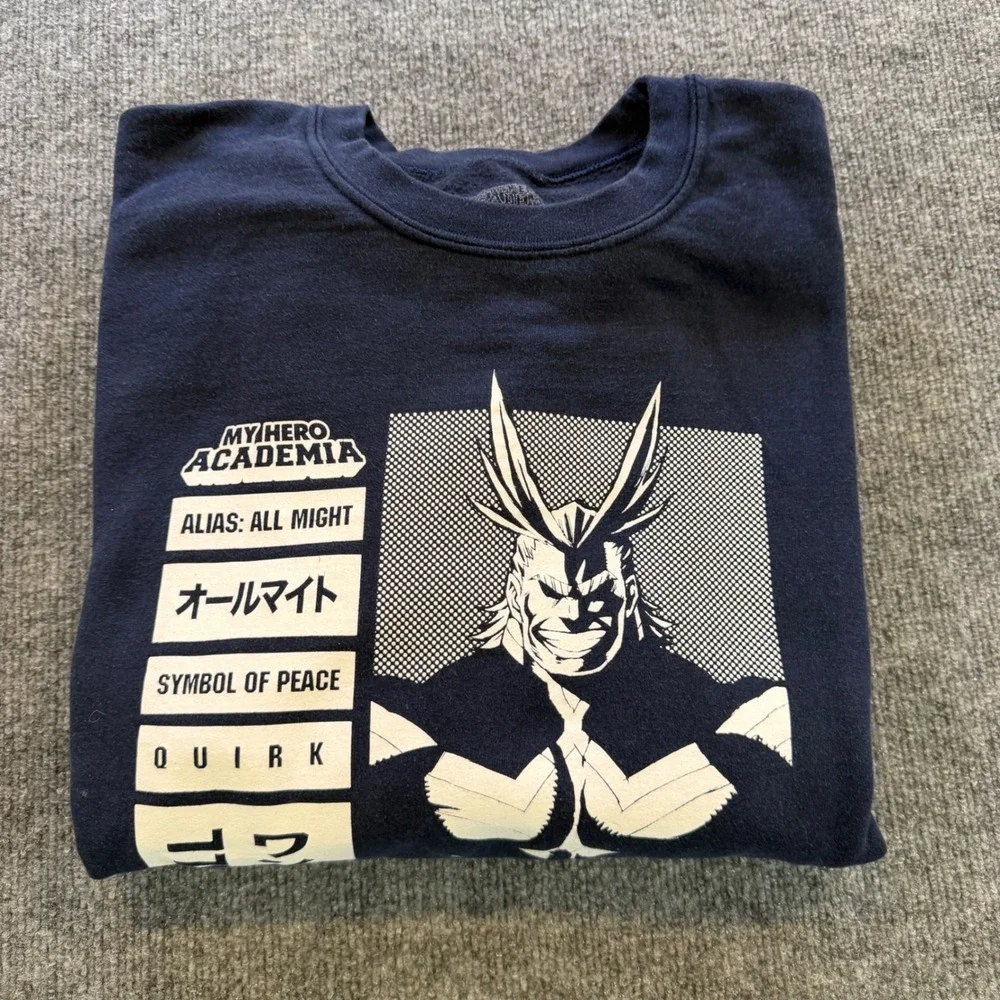 My Hero Academia All Might Symbol of Peace Navy Sweatshirt XXXL Anime Funimation